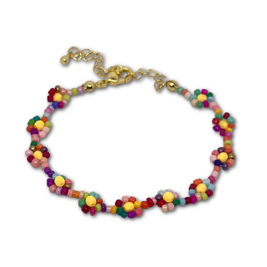 Cute Daisy Chain Bracelet Kit with 18k Gold Plated Clasp