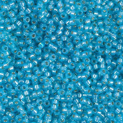 11/0 Miyuki Seed Beads 25g Bag – Dyed Aqua Silver Lined Alabaster - Colour 647