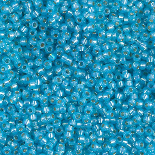 11/0 Miyuki Seed Beads 25g Bag – Dyed Aqua Silver Lined Alabaster - Colour 647