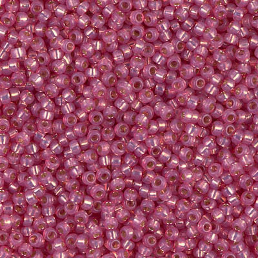 11/0 Miyuki Seed Beads 25g Bag – Dyed Dark Rose Silver Lined Alabaster - Colour 645