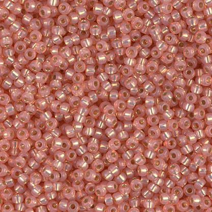 11/0 Miyuki Seed Beads 25g Bag – Dyed Salmon Silver Lined Alabaster - Colour 642