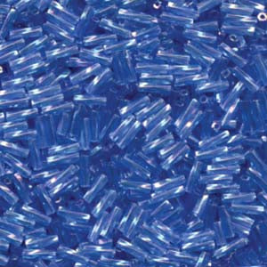 6x2mm Twisted Miyuki Bugle Beads 10g – Transparent Sapphire AB