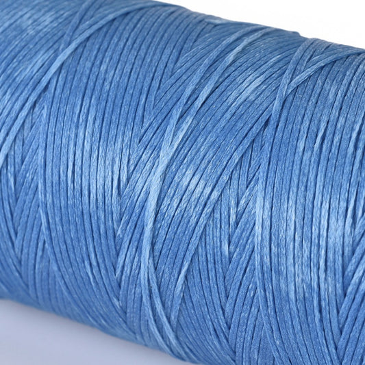0.8mm Waxed Flat Polyester Cord - Spool of 20 Meters - Cornflower Blue
