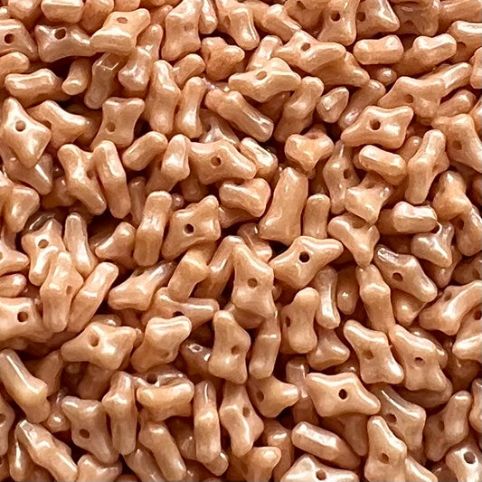 Jablonex Recycled - 8x5mm Tiny Bone Beads - Ceramic Beige - 10g (approx 100 beads)