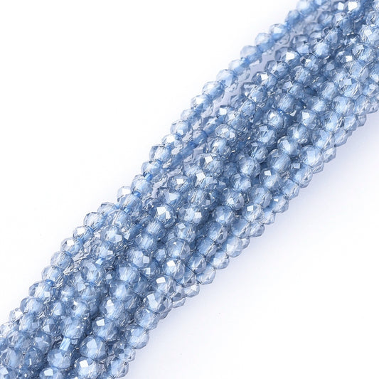 Etoile Micro Crystal Rondelles 2x1.5mm - Strand of approx 200 - Light Steel Blue