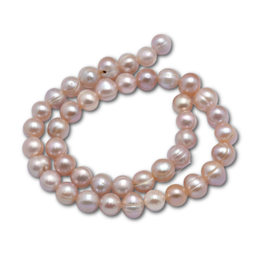 9-10mm Lavender Banded Potato Pearls – Approx 40 Pearls