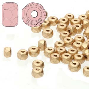 2x3mm Faceted Micro Spacers - Pack of 100 - Pale Bronze Gold