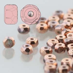 2x3mm Faceted Micro Spacers - Pack of 100 - Full Capri