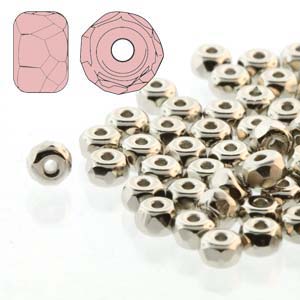 2x3mm Faceted Micro Spacers – Pack of 100 – Nickel Plate