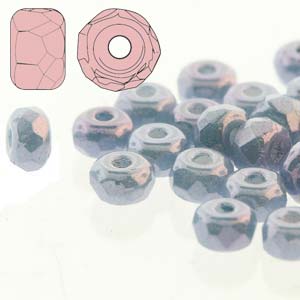 2x3mm Faceted Micro Spacers - Pack of 100 - Chalk Blue Luster