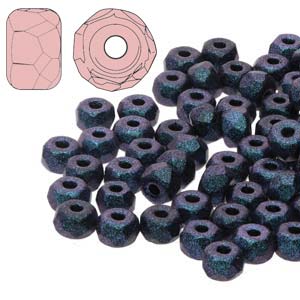2x3mm Faceted Micro Spacers - Pack of 100 - Polychrome Denim Blue