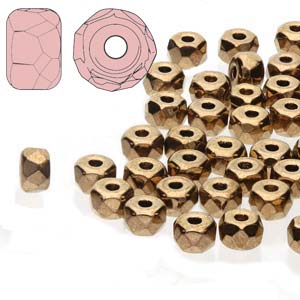 2x3mm Faceted Micro Spacers - Pack of 100 - Light Metallic Bronze