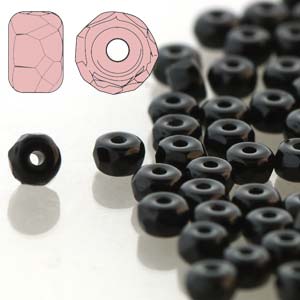 2x3mm Faceted Micro Spacers – Pack of 100 – Jet