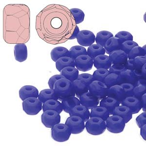 2x3mm Faceted Micro Spacers - Pack of 100 - Cobalt Blue