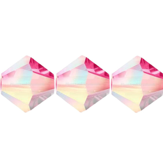4mm Preciosa Bicones - Fuchsia AB2X - Pack of 30