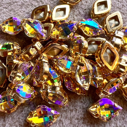 9x14mm Lemon Stone - Pack of 5 Crystal AB