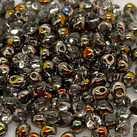 Miyuki Drops 3.4mm - 10g Bag - Crystal Vitrail
