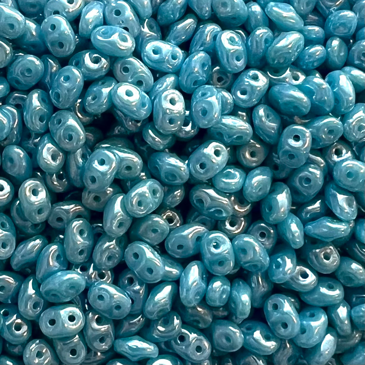 SuperDuo 2.5x5mm 25g Bag – Turquoise Blue Luster