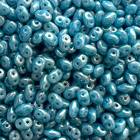 SuperDuo 2.5x5mm 25g Bag – Turquoise Blue Luster