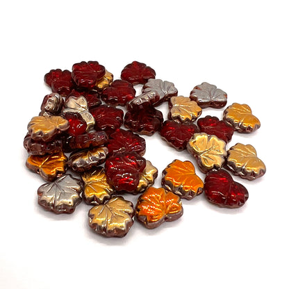 13x11mm Maple Leaf Beads - Pack of 10 - Siam Capri Gold