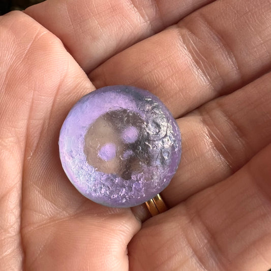 Czech Glass Cabochon 25mm – Skull in Moon