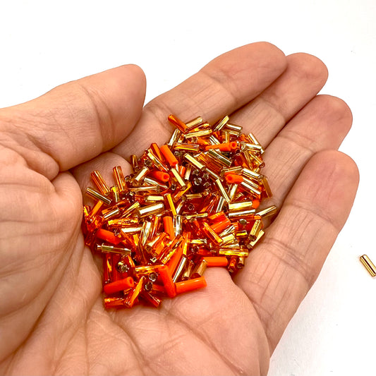 Preciosa Bugle Bead Mix 50g Bag - Gold
