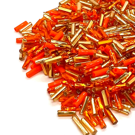 Preciosa Bugle Bead Mix 50g Bag - Gold