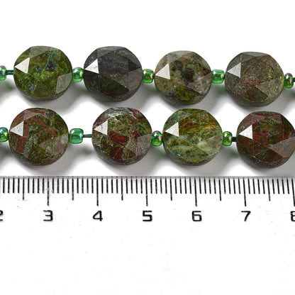 Natural Faceted Dragon Blood Jasper Gemstone Bead Strand