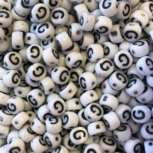 Czech Glass Alphabet Bead - G