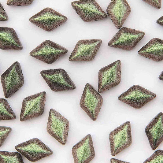 GemDuo 2-Hole 5x8mm – Polychrome Sage and Citrus – 5g