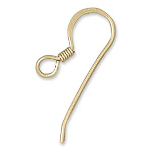 Gold Filled Earring Hook Flat with Coil (priced per piece - not sold in pairs)