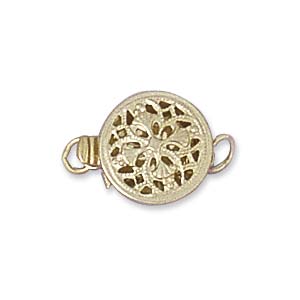 Gold Filled 9mm Round Filigree Push Clasp