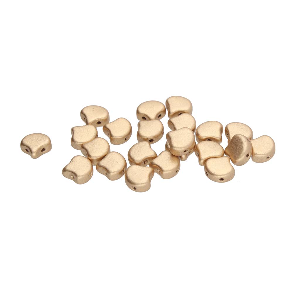 Ginko Beads 7.5mm - 10g Pack (approx 35 beads) - Bronze Pale Gold