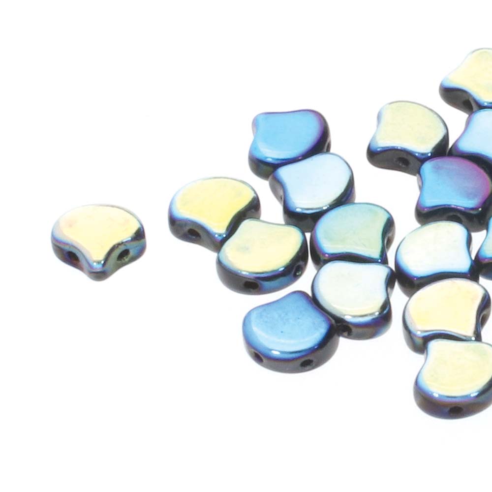 Ginko Beads 7.5mm - 10g Pack (approx 35 beads) - Jet Full AB