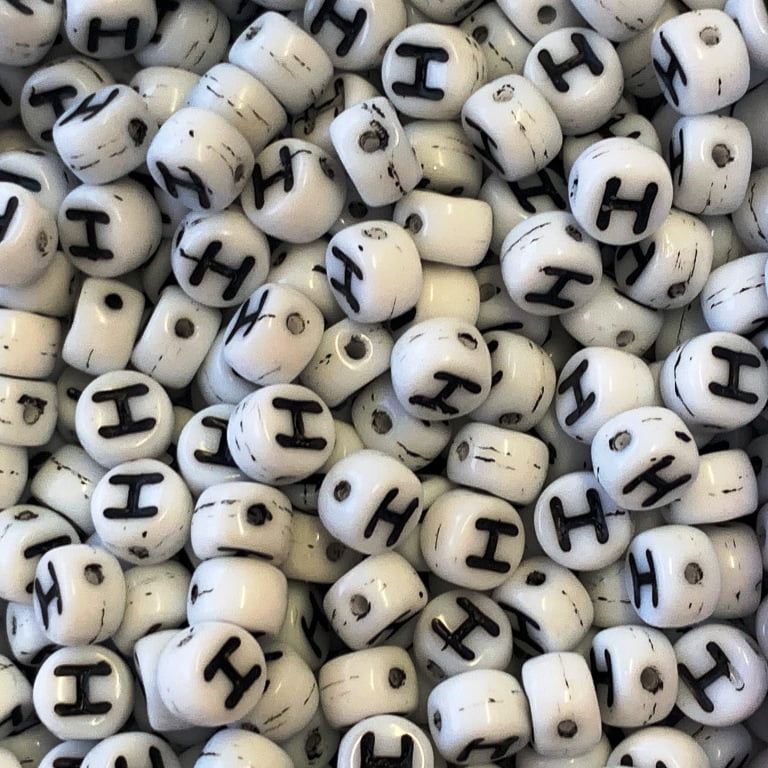 Czech Glass Alphabet Bead - H