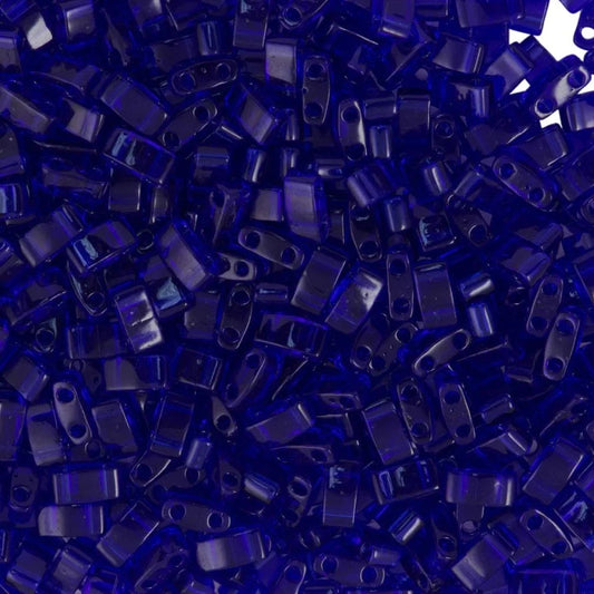 Miyuki Half Tila Beads - 5g Bag - Transparent Cobalt