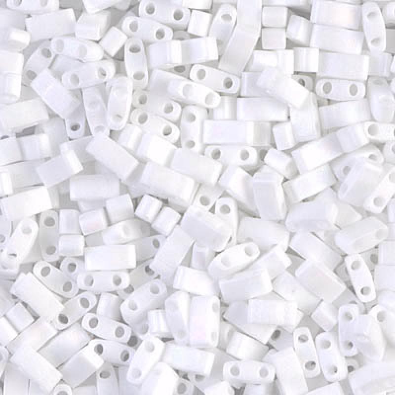 Miyuki Half Tila Beads - 5g Bag – Matte White AB - HTL0402FR