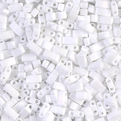 Miyuki Half Tila Beads - 5g Bag – Matte White AB - HTL0402FR