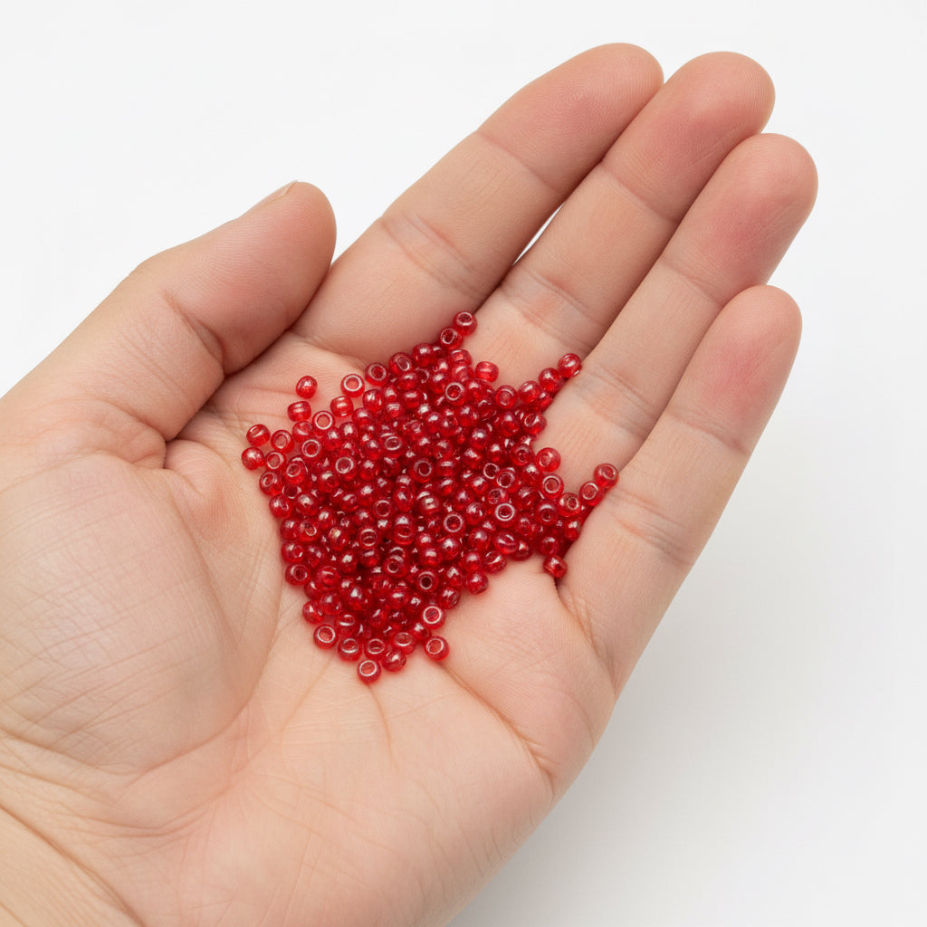 8/0 Miyuki Seed Beads - 25g Bag – Lined Red AB - Colour 2248