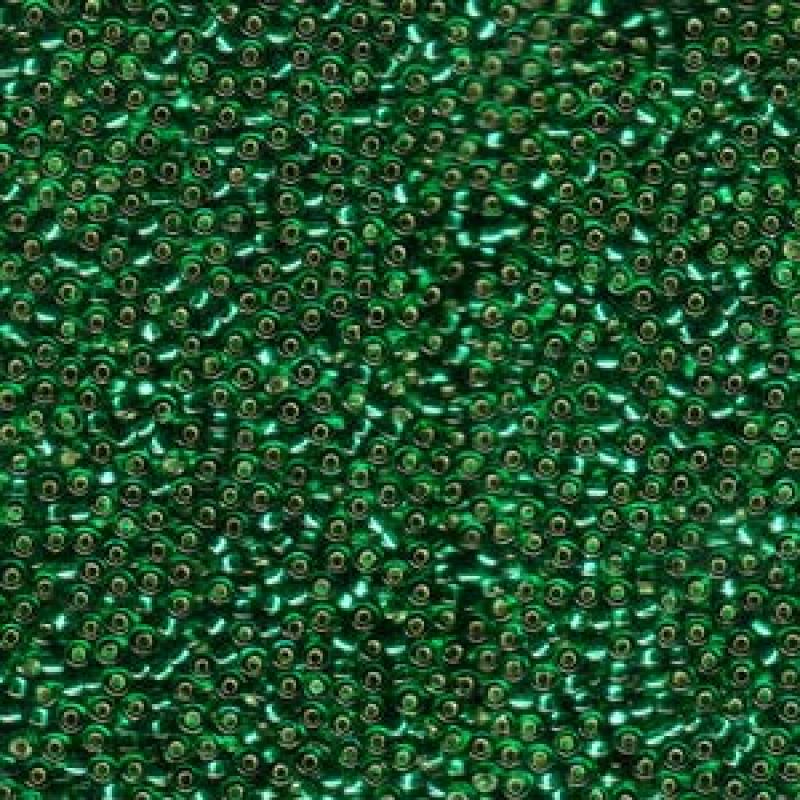 11/0 Miyuki Seed Beads - 25g Bag – Silver Lined Emerald - Colour 17