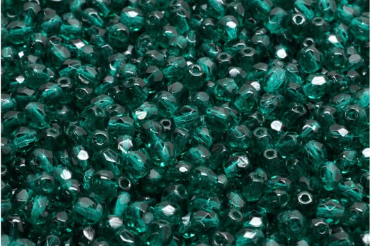 4mm Czech Fire-Polish – 50730 – Emerald x 100