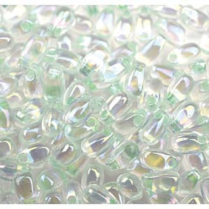 Miyuki Long Drops 3x5mm - 25g Bag - Light Mint Green Lined Crystal AB