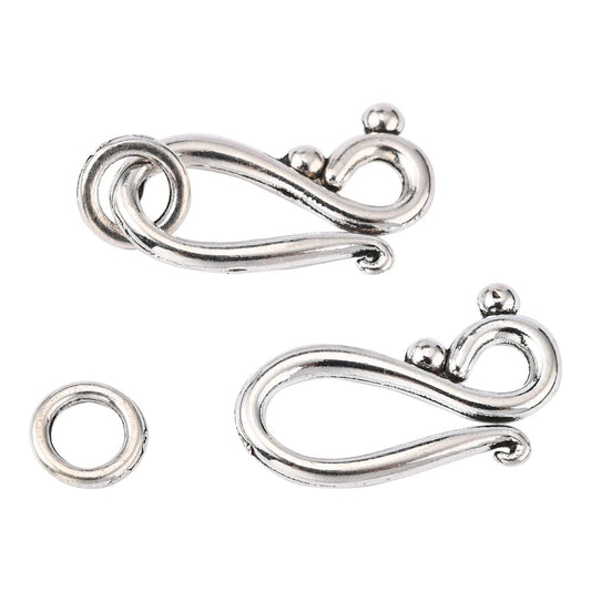 Silver Plated Shephard’s Hook Clasp 12x20mm - Pack of 5