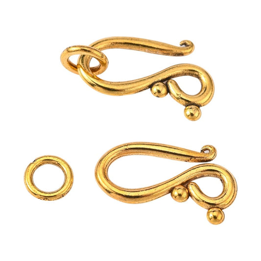 Gold Plated Shephard’s Hook Clasp 12x20mm - Pack of 5