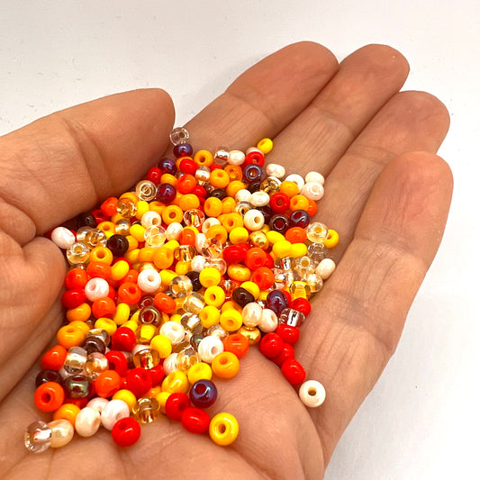 6/0 Preciosa Seed Bead Mix 25g Bag - Pumpkin