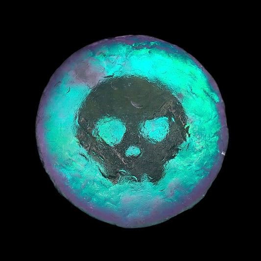 Czech Glass Cabochon 25mm – Skull in Moon