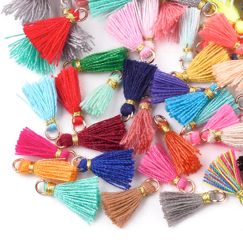 Mini Tassel 1.4cm - Multi - Pack of 10