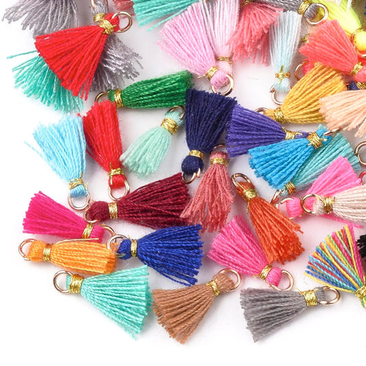 Mini Tassel 1.4cm - Multi - Pack of 10