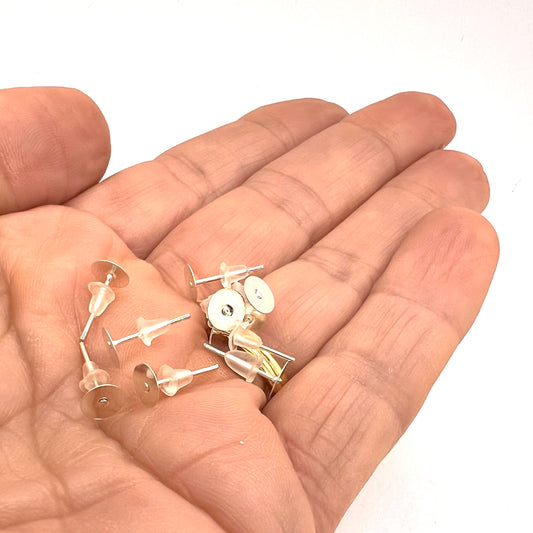 6mm Flat Pad Stud Earrings – 5 Pairs