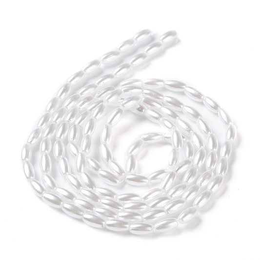 4x8mm Acrylic Rice Pearls - Pack  of approx 100 - White